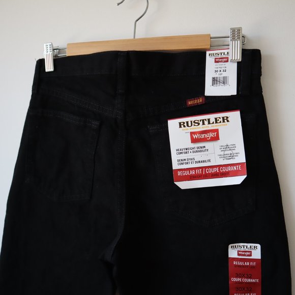 NWT Wrangler Rustler Black Straight Leg Jeans, Size 30 - Picture 8 of 15